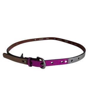 Fossil Women's Leather Skinny Belt in Metallic Multicolored